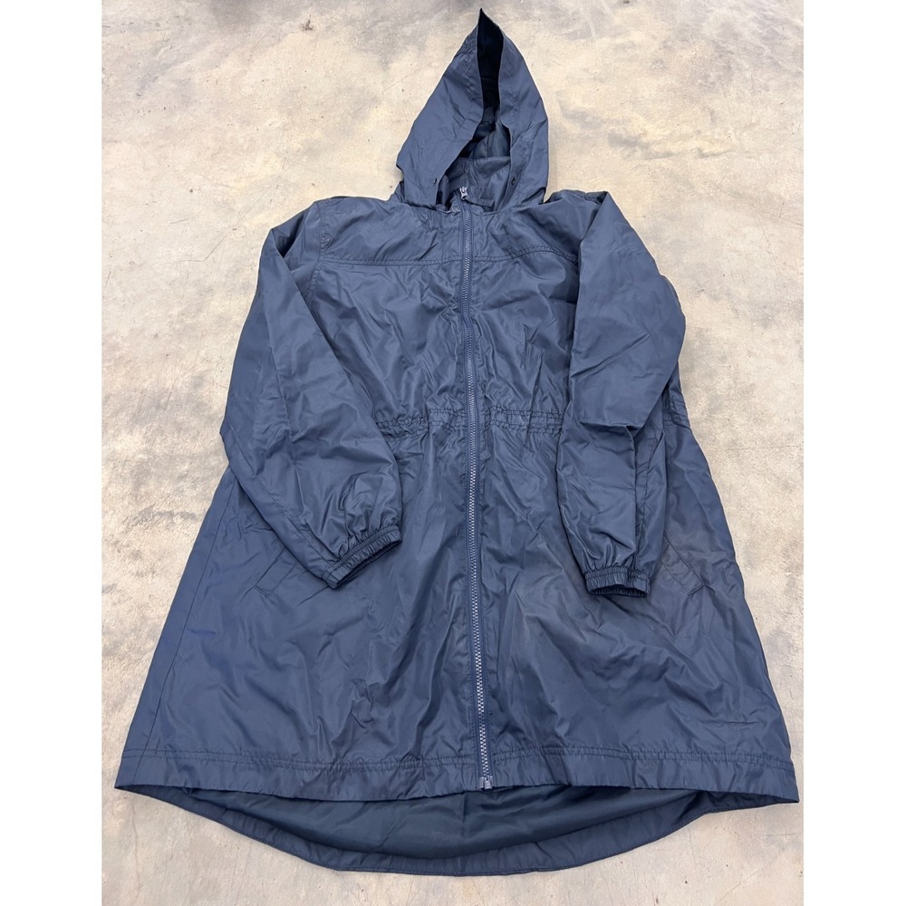 Gap Parka Jacket Womens Medium Navy Blue‎ Cinched Waist Water Resistant Hooded
